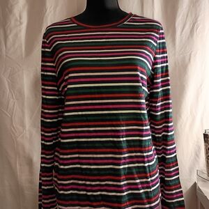 crown & ivy Multicolor Striped Long Sleeve Tee